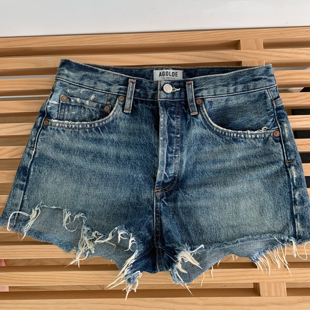 Agolde denim shorts size 25 medium wash
